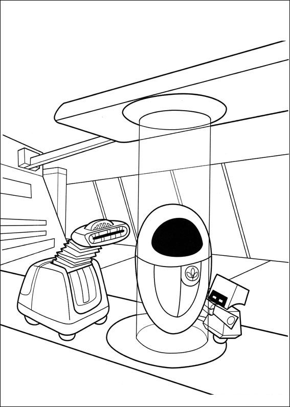 Plansa de colorat cu Wall E 36 30